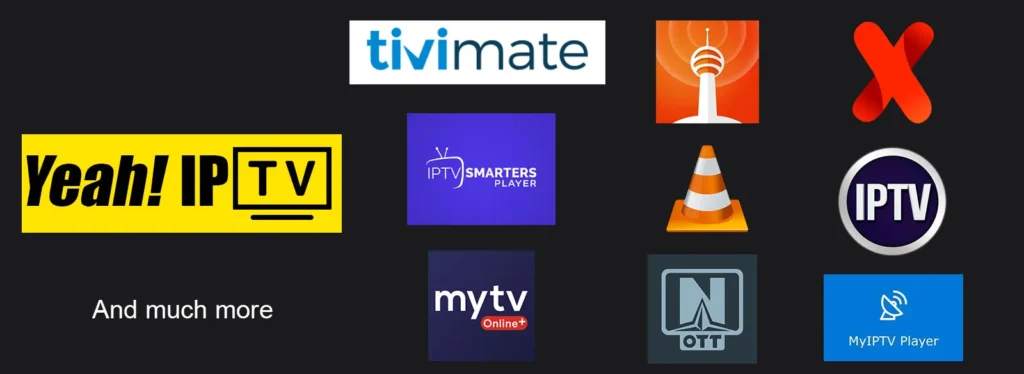 Supported apps by Yeah IPTV